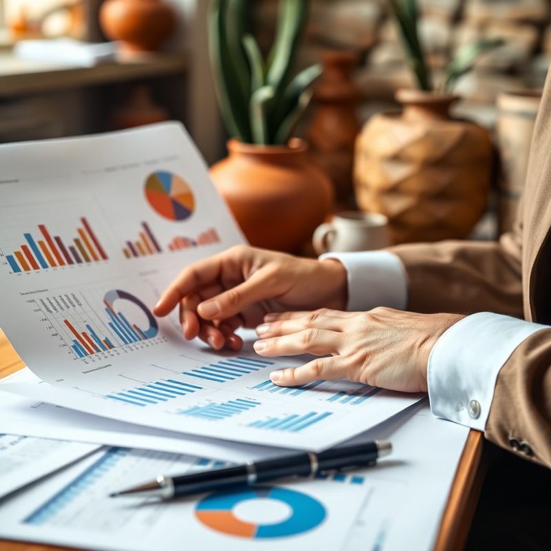 Ruke pregledavaju financijske dokumente i grafikone na stolu